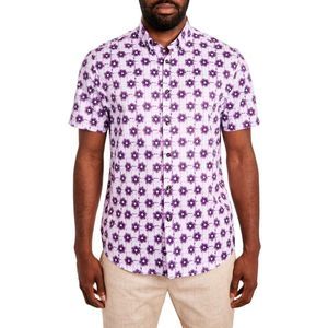 TALLIA SPORT Mens Purple Slim Fit Button Down Performance Stretch Shirt L